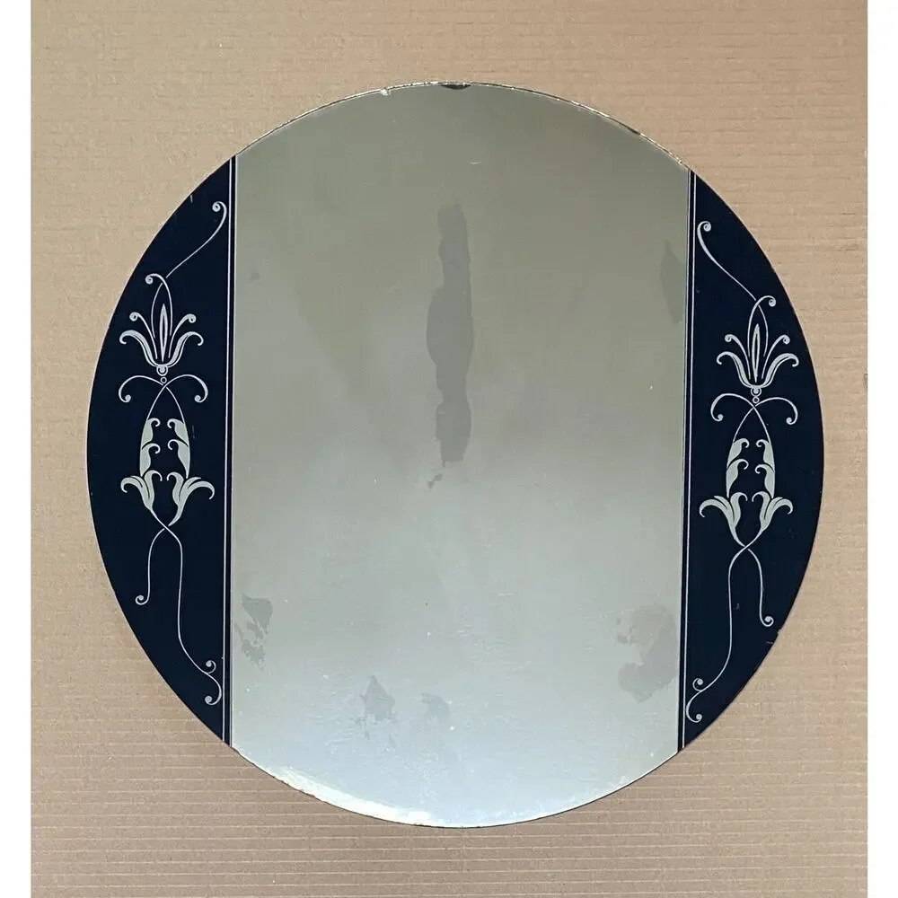 Art Deco Wall Mirror Vintage Round Victorian Hollywood Regency 20” Ornate Decor